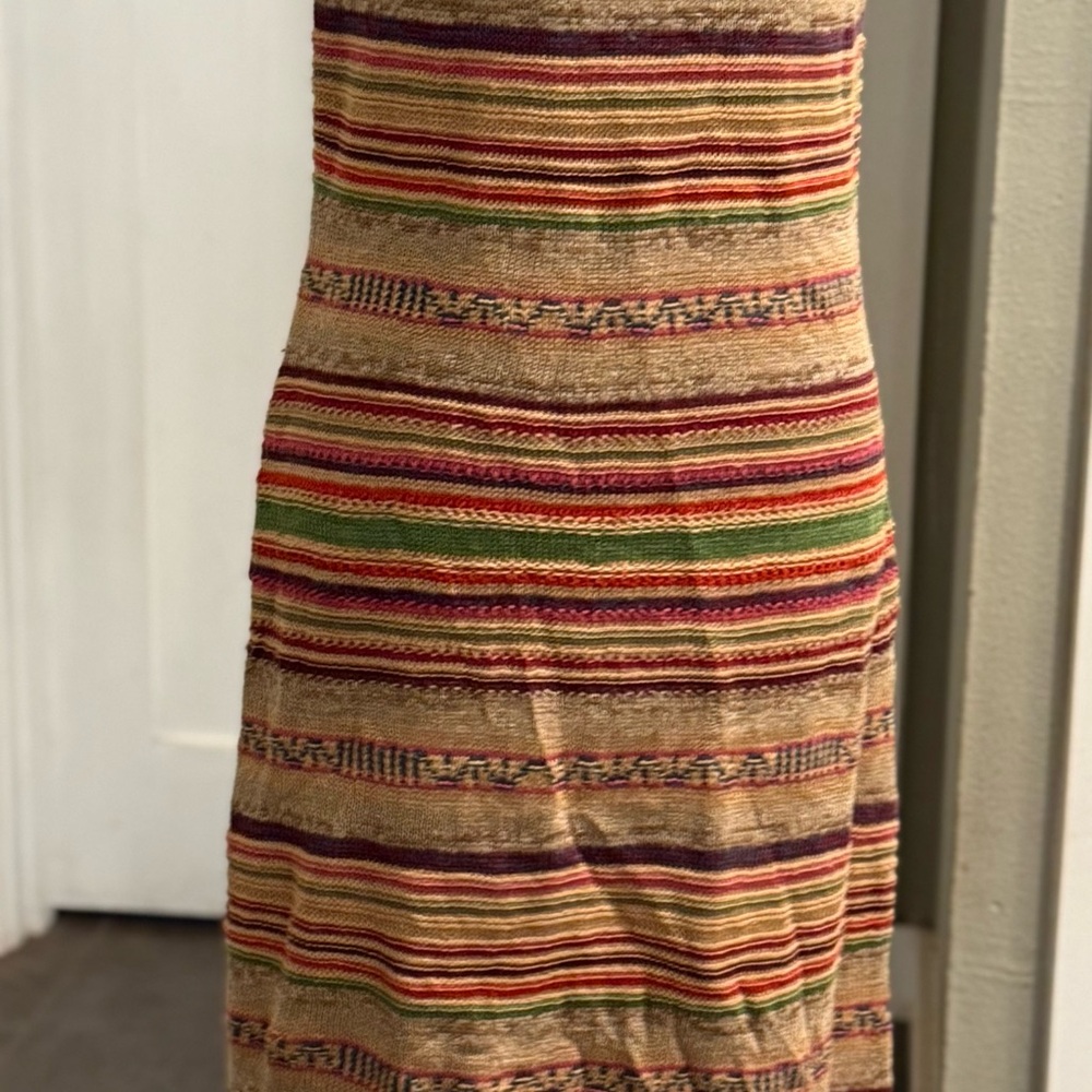 Lauren Ralph Lauren Multicolor Striped Midi Linen/Silk Knit Dress